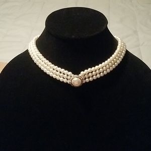Vintage Faux Pearl Necklace - Choker